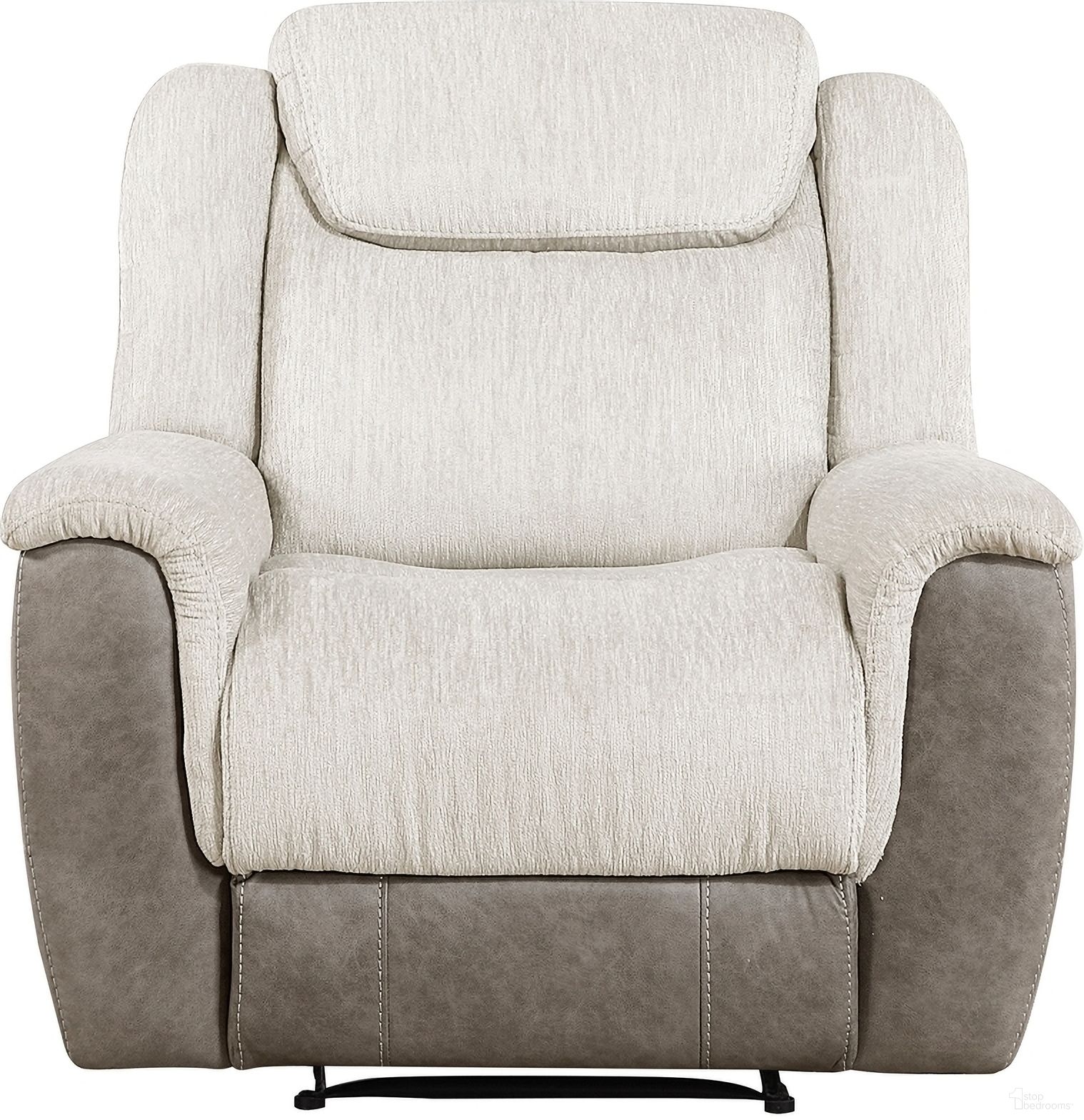The appearance of Harriette Reclining Chair In Cream designed by Homelegance in the transitional interior design. This cream piece of furniture  was selected by 1StopBedrooms from Harriette Collection to add a touch of cosiness and style into your home. Sku: 9703BE-1. Material: Fabric.