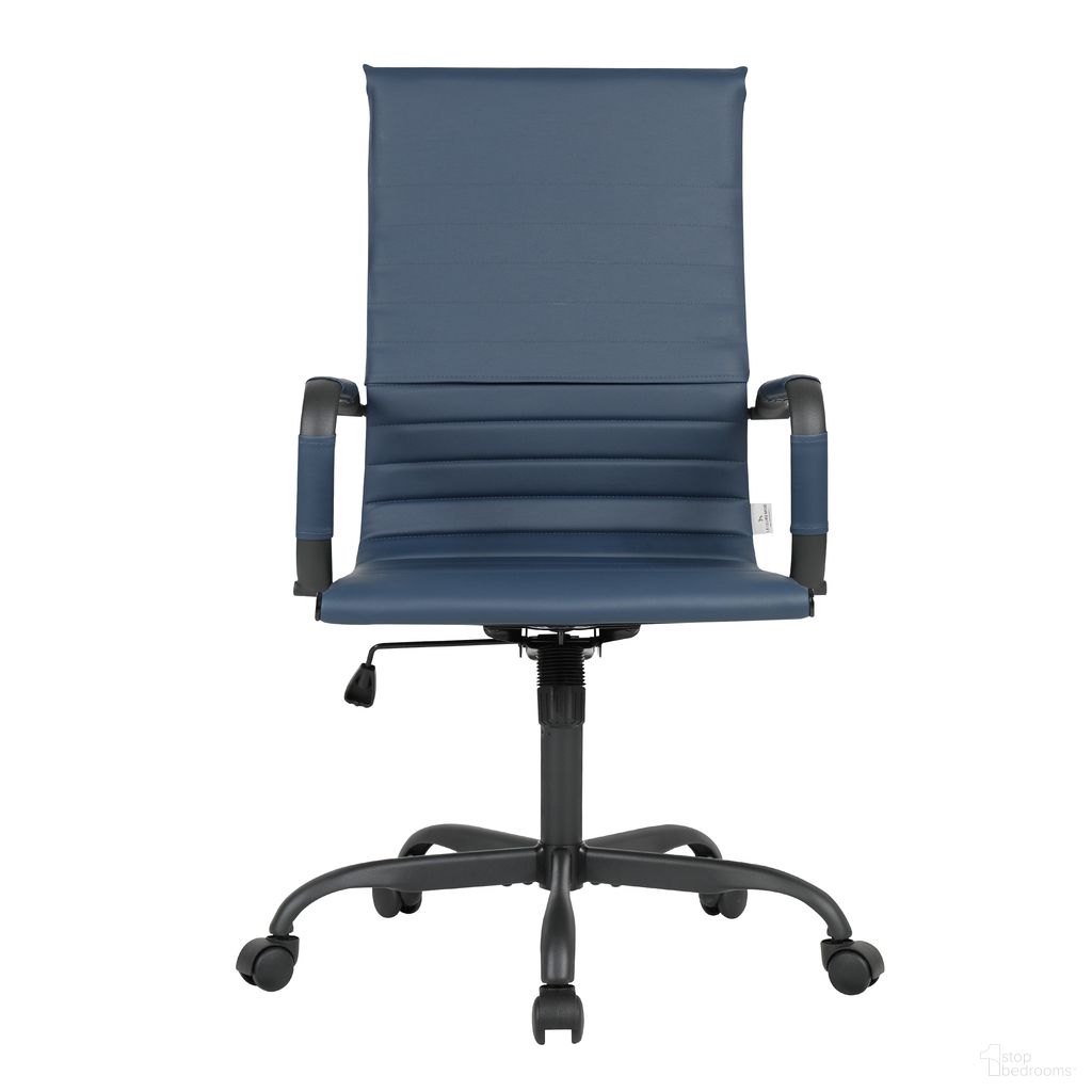 The appearance of Harris High-Back Leather Office Chair In Black designed by LeisureMod in the modern / contemporary interior design. This blue piece of furniture  was selected by 1StopBedrooms from Harris Collection to add a touch of cosiness and style into your home. Sku: HOTBL19BUL. Material: PU.