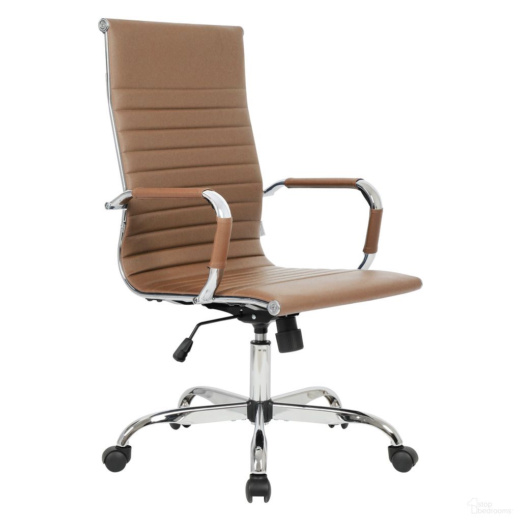 The appearance of Harris High Back Office Chair with Swivel In Light Brown designed by LeisureMod in the modern / contemporary interior design. This light brown piece of furniture was selected by 1StopBedrooms from Harris Collection to add a touch of cosiness and style into your home. Sku: HOT19LBRL. Material: PU.