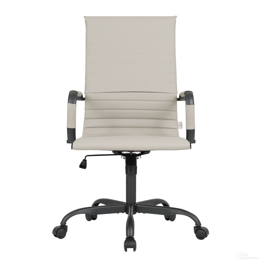 Harris Leather Home High-Back Office Chair In Tan and Black