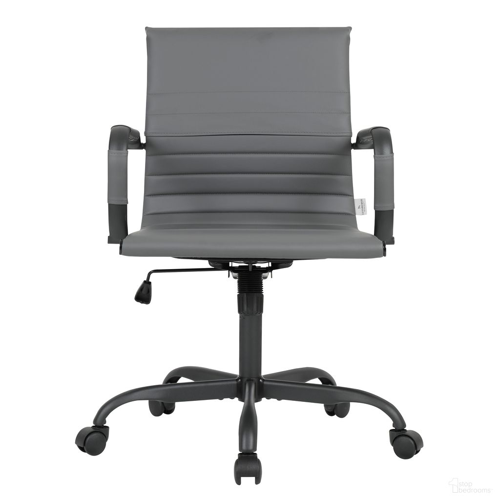 Harris Leather Home Office Chair In Grey and Black