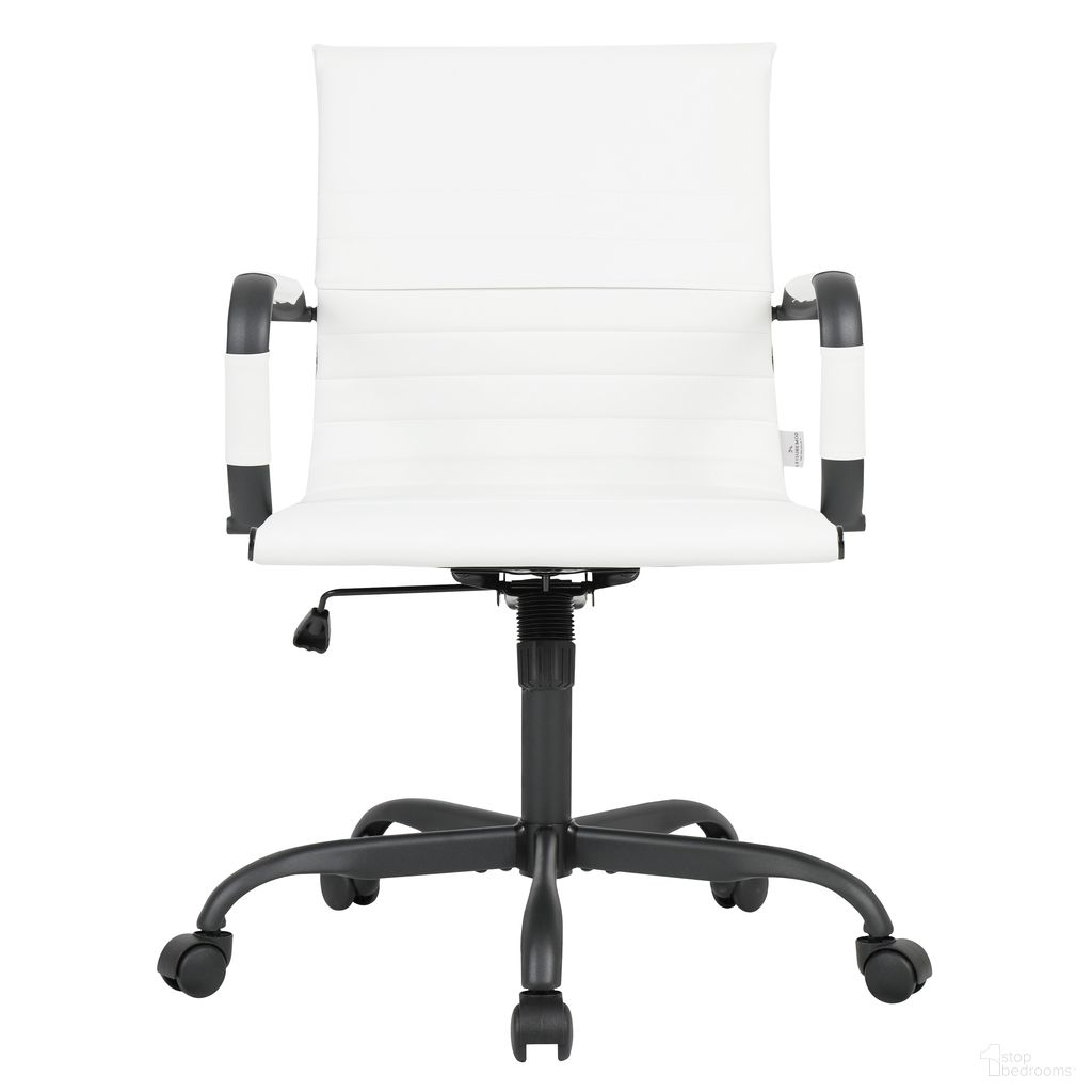 The appearance of Harris Leather Home Office Chair In White and Black designed by LeisureMod in the modern / contemporary interior design. This white/black piece of furniture was selected by 1StopBedrooms from Harris Collection to add a touch of cosiness and style into your home. Sku: HOBL19WL. Material: PU.