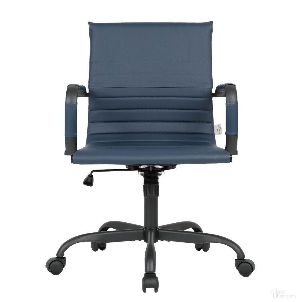 The appearance of Harris Leather Office Chair In Blue and Black designed by LeisureMod in the modern / contemporary interior design. This blue and black piece of furniture was selected by 1StopBedrooms from Harris Collection to add a touch of cosiness and style into your home. Sku: HOBL19BUL. Material: PU.