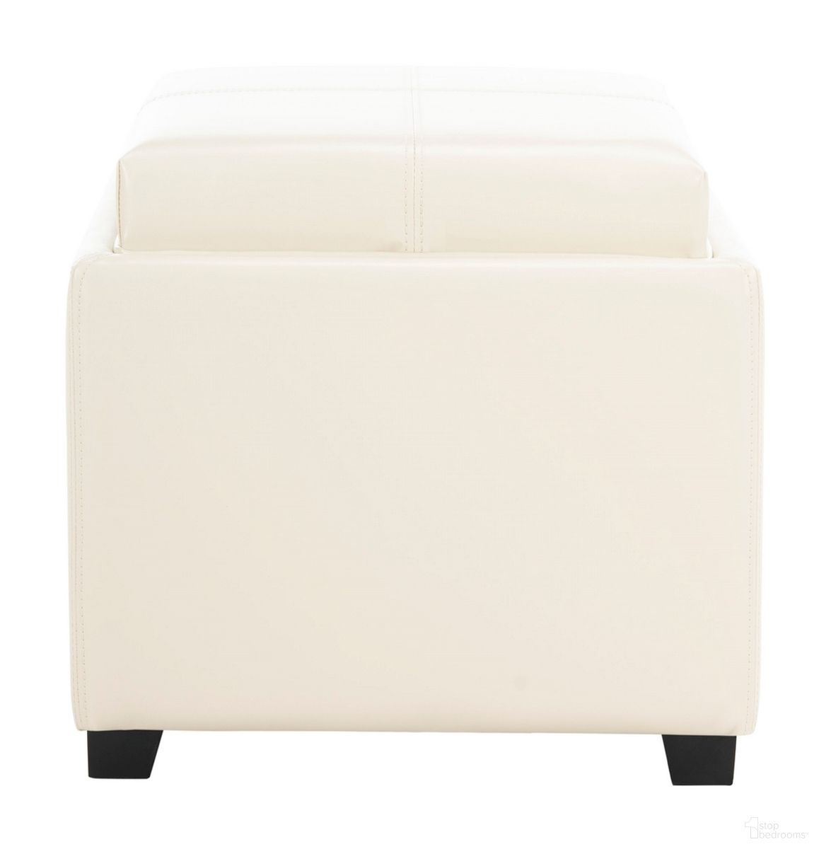 Harrison Flat Cream and Black Single Tray Ottoman