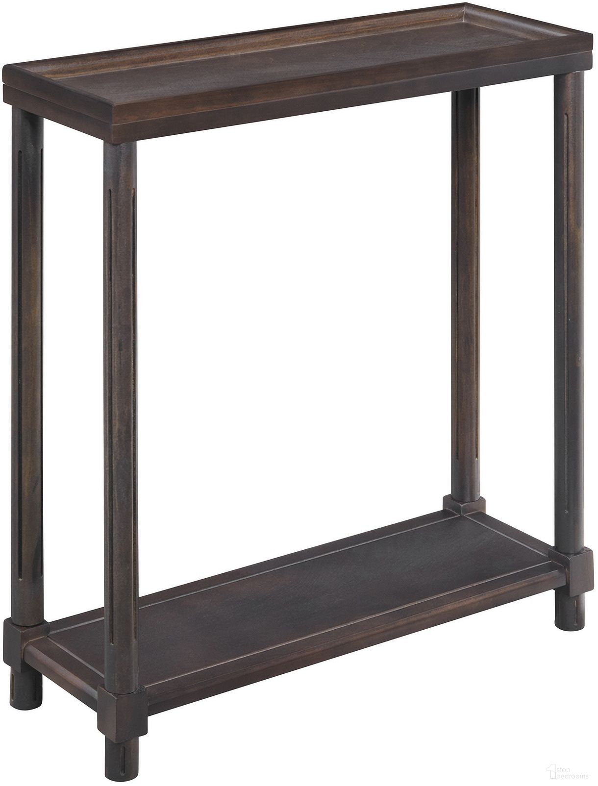 The appearance of Harrison Narrow Side End Tables with Shelf Set of 2 In Espresso designed by New Ridge Home Goods in the country / farmhouse interior design. This espresso piece of furniture  was selected by 1StopBedrooms from Harrison Collection to add a touch of cosiness and style into your home. Sku: 6002-ESP. Material: Pine.
