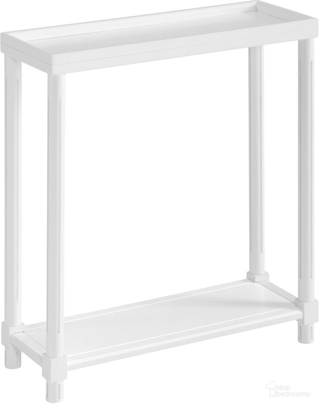 The appearance of Harrison Narrow Side End Tables with Shelf Set of 2 In White designed by New Ridge Home Goods in the country / farmhouse interior design. This white piece of furniture  was selected by 1StopBedrooms from Harrison Collection to add a touch of cosiness and style into your home. Sku: 6002-WHT. Material: Pine.