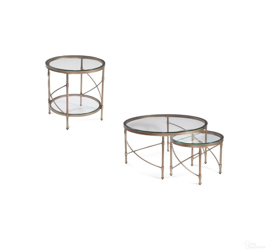 Harrison Round Occasional Table Set In Antique Gold