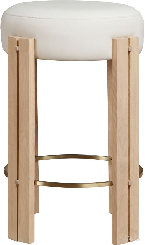 The appearance of Harrison Vegan Leather Counter Stool In Natural and Cream designed by Meridian in the modern / contemporary interior design. This natural/cream piece of furniture was selected by 1StopBedrooms from Harrison Collection to add a touch of cosiness and style into your home. Sku: 815Cream-C. Material: Vegan Leather.