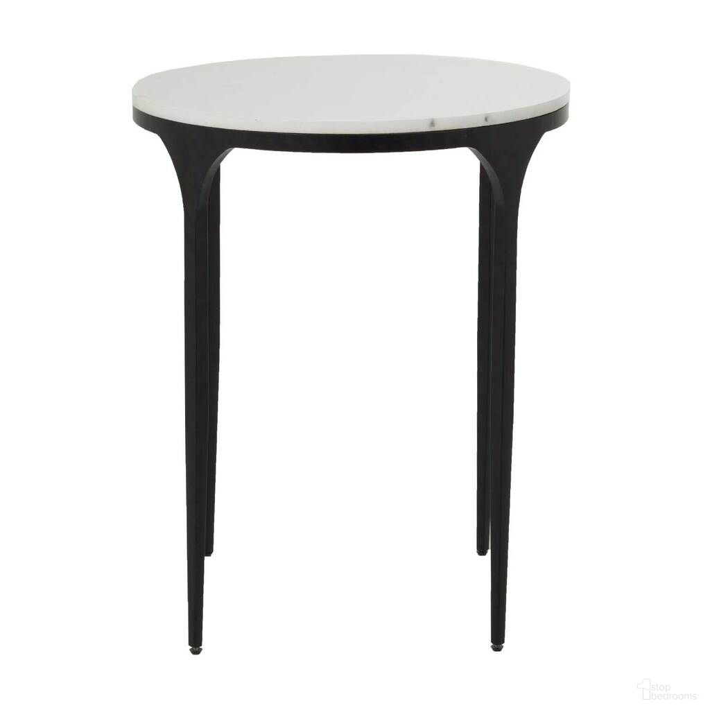 The appearance of Hart Side Table In Textured Black and Roman White designed by Gabby in the transitional interior design. This textured black/roman white piece of furniture  was selected by 1StopBedrooms from Hart Collection to add a touch of cosiness and style into your home. Sku: SCH-155795. Material: Iron.