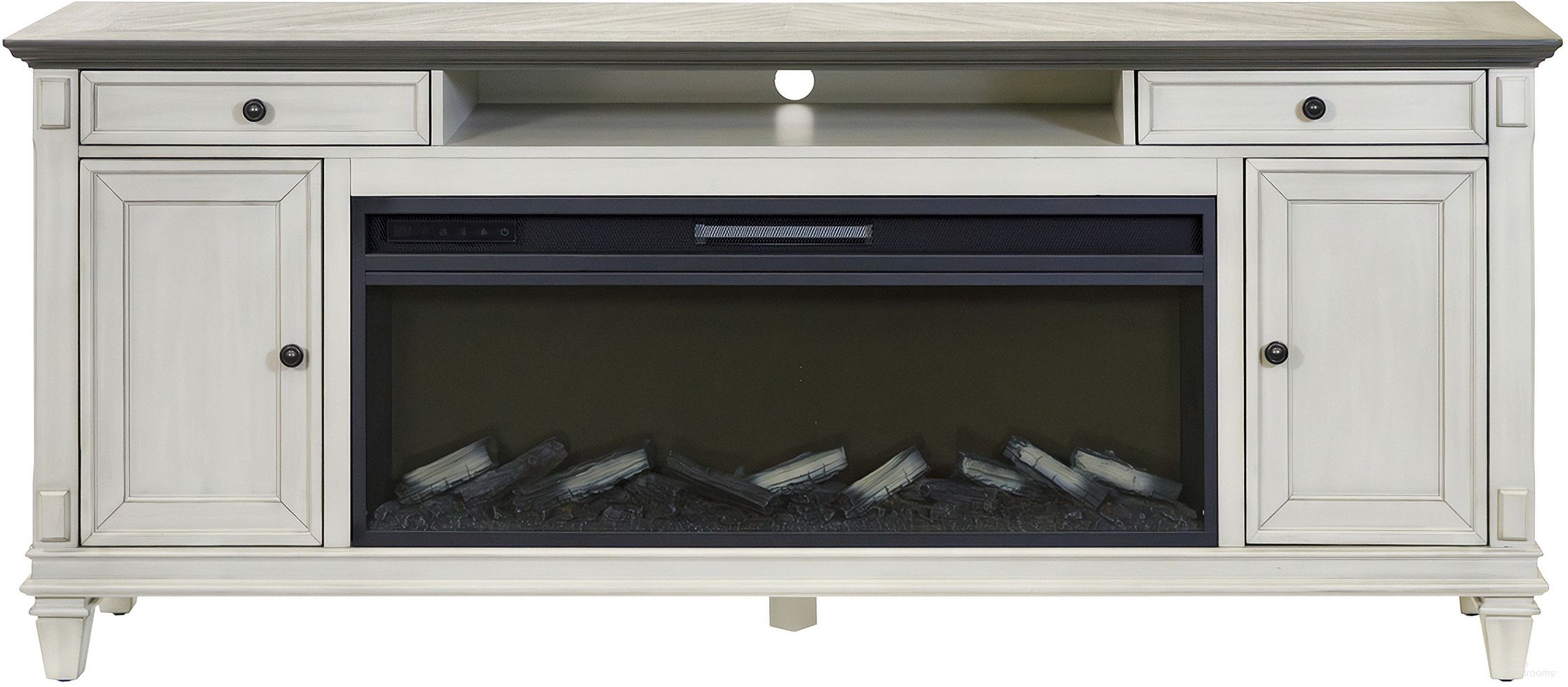 The appearance of Hartford 76 Inch TV Stand with Fireplace Console In White designed by Martin Furniture in the traditional interior design. This white piece of furniture  was selected by 1StopBedrooms from Hartford Collection to add a touch of cosiness and style into your home. Sku: IMHF370FPW. Material: Solid Hardwood & Veneers.