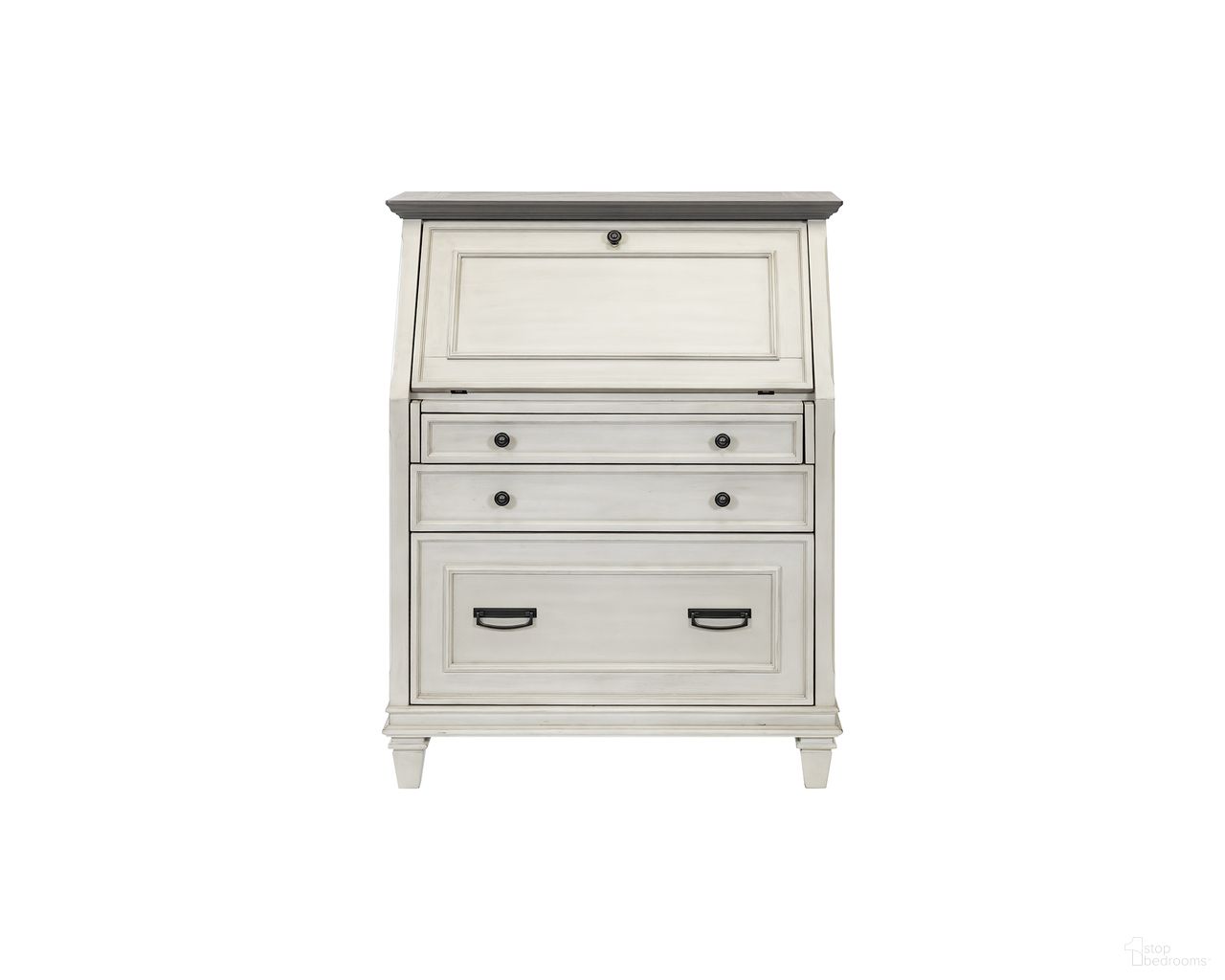 Hartford Wood Drop-Lid Secretary Desk In White