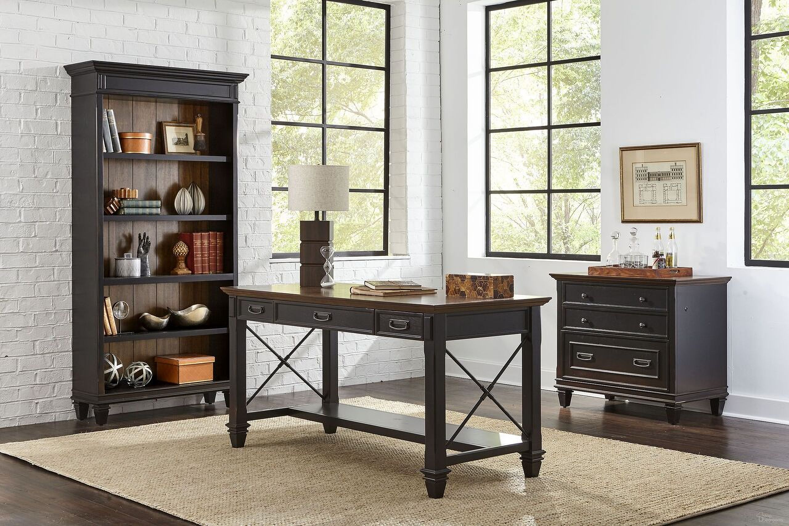 The appearance of Hartford Writing Home Office Set In Black designed by Martin Furniture in the traditional interior design. This black piece of furniture was selected by 1StopBedrooms from Hartford Collection to add a touch of cosiness and style into your home. Sku: IMHF384;IMHF450. Material: Wood.