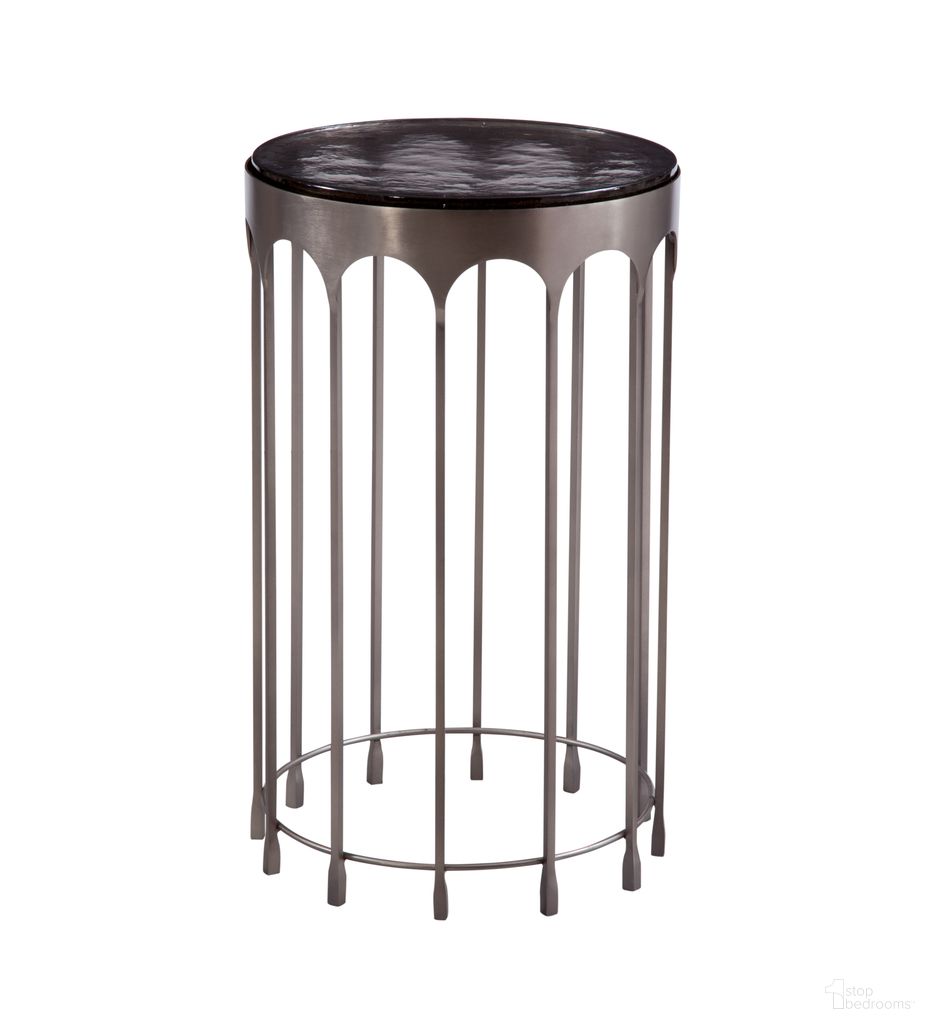 The appearance of Hartley Nickel Accent Table In Silver designed by Bassett Mirror Company in the modern / contemporary interior design. This silver piece of furniture  was selected by 1StopBedrooms from Hartley Collection to add a touch of cosiness and style into your home. Sku: 6066-LR-223. Material: Iron.