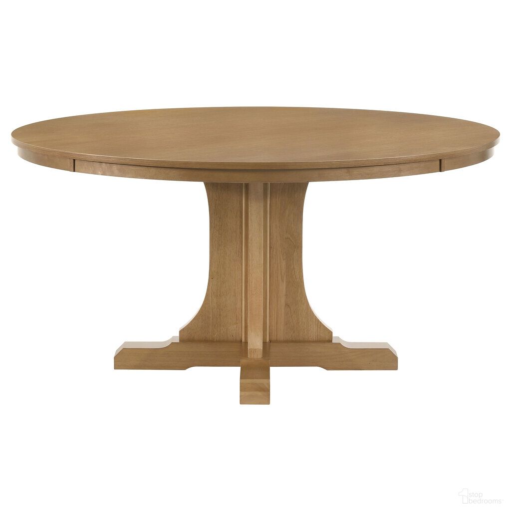 Hartville 60-Inch Round Dining Table In Natural Light Brown