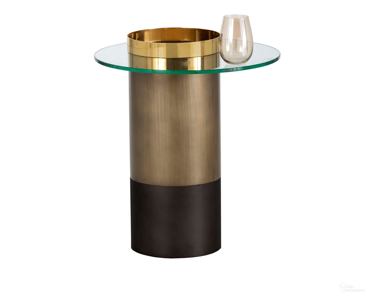 Haru End Table In Clear and Gold