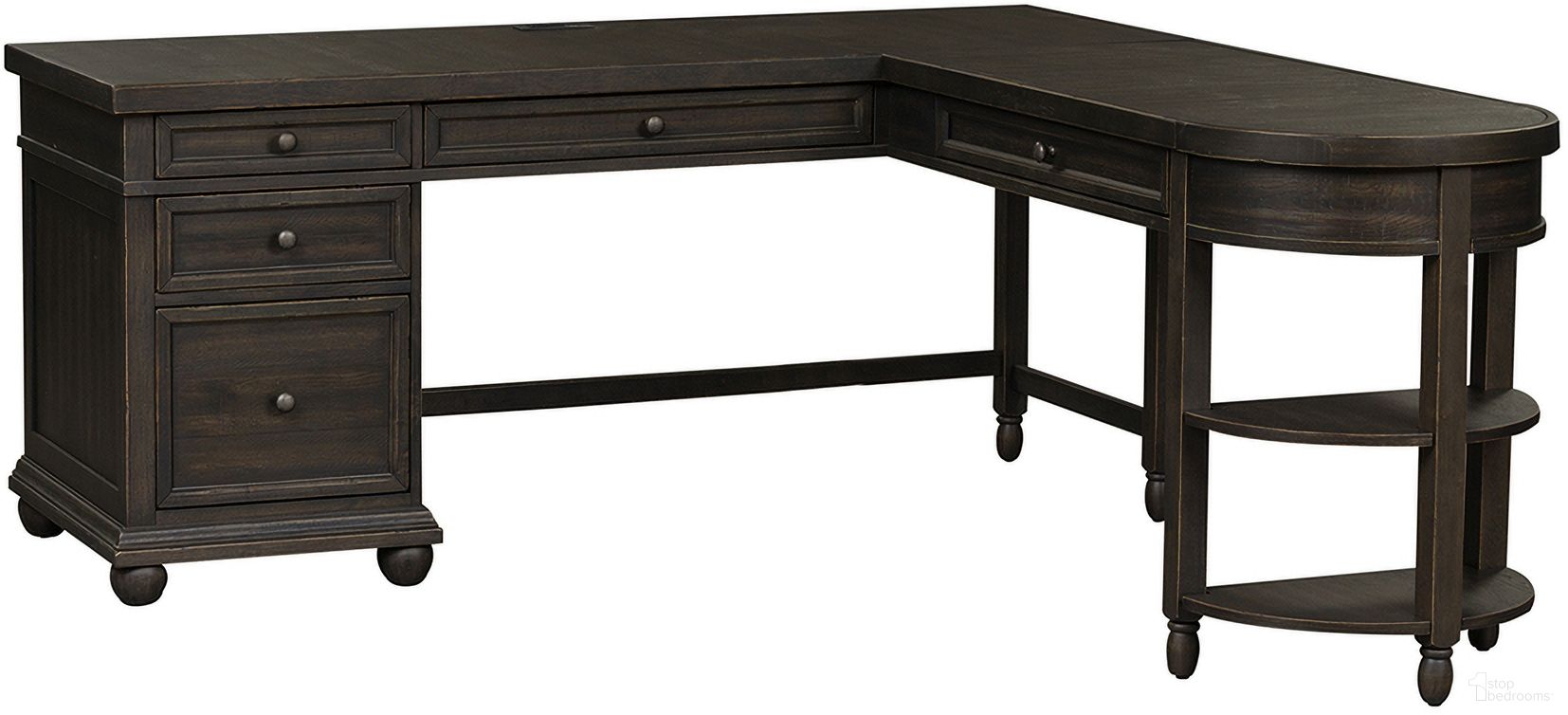 The appearance of Harvest Home L-Shaped Desk W/ Hutch (Chalkboard) designed by Liberty in the traditional interior design. This chalkboard piece of furniture was selected by 1StopBedrooms from Harvest Home Collection to add a touch of cosiness and style into your home. Sku: 879-HO111B;879-HO111T;879-HO121;879-HO140. Material: Rubberwood.
