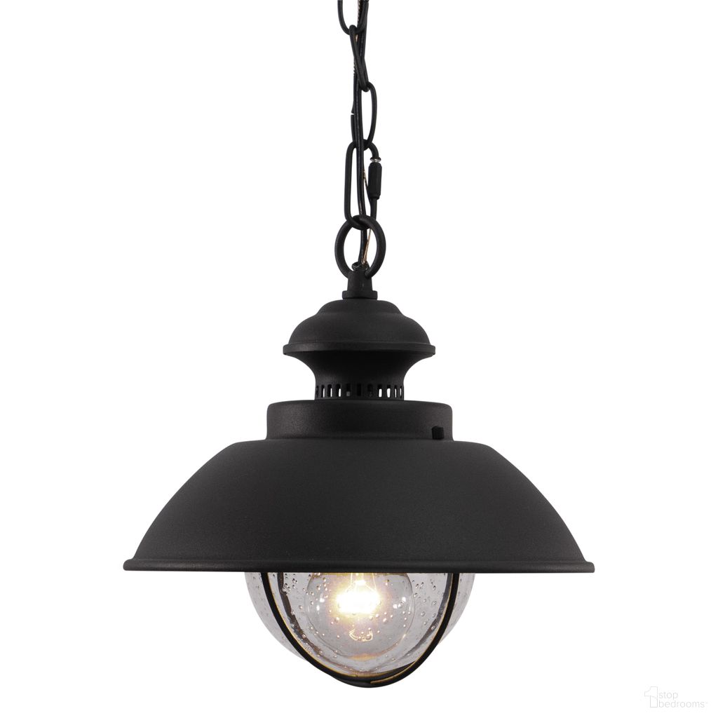 The appearance of Harwich 10 Inch Outdoor Pendant In Textured Black designed by Vaxcel in the coastal interior design. This textured black piece of furniture was selected by 1StopBedrooms from Harwich Collection to add a touch of cosiness and style into your home. Sku: OD21506TB. Material: Steel.