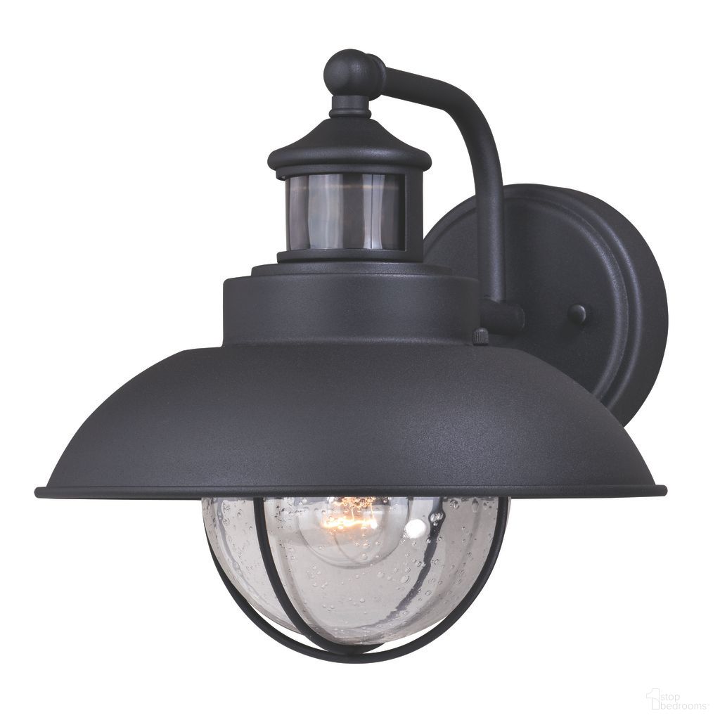 The appearance of Harwich Motion Sensor Dusk to Dawn Outdoor 12 Inch Wall Light In Textured Black designed by Vaxcel in the coastal interior design. This textured black piece of furniture was selected by 1StopBedrooms from Harwich Collection to add a touch of cosiness and style into your home. Sku: T0262. Material: Steel.