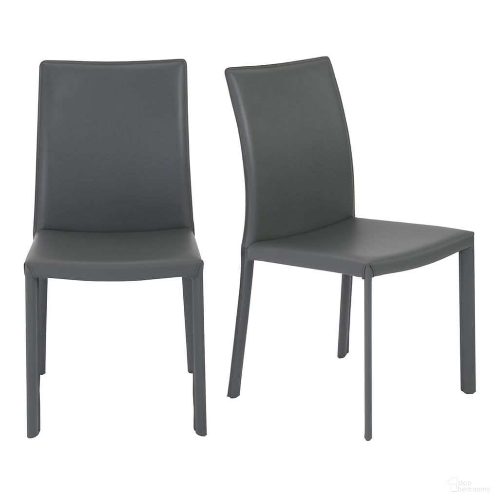 The appearance of Hasina Side Chair Set of 2 In Gray designed by Euro Style in the modern / contemporary interior design. This gray piece of furniture was selected by 1StopBedrooms from Hasina Collection to add a touch of cosiness and style into your home. Sku: 38627GRY. Material: Leather. Chair Type: Side Chair.