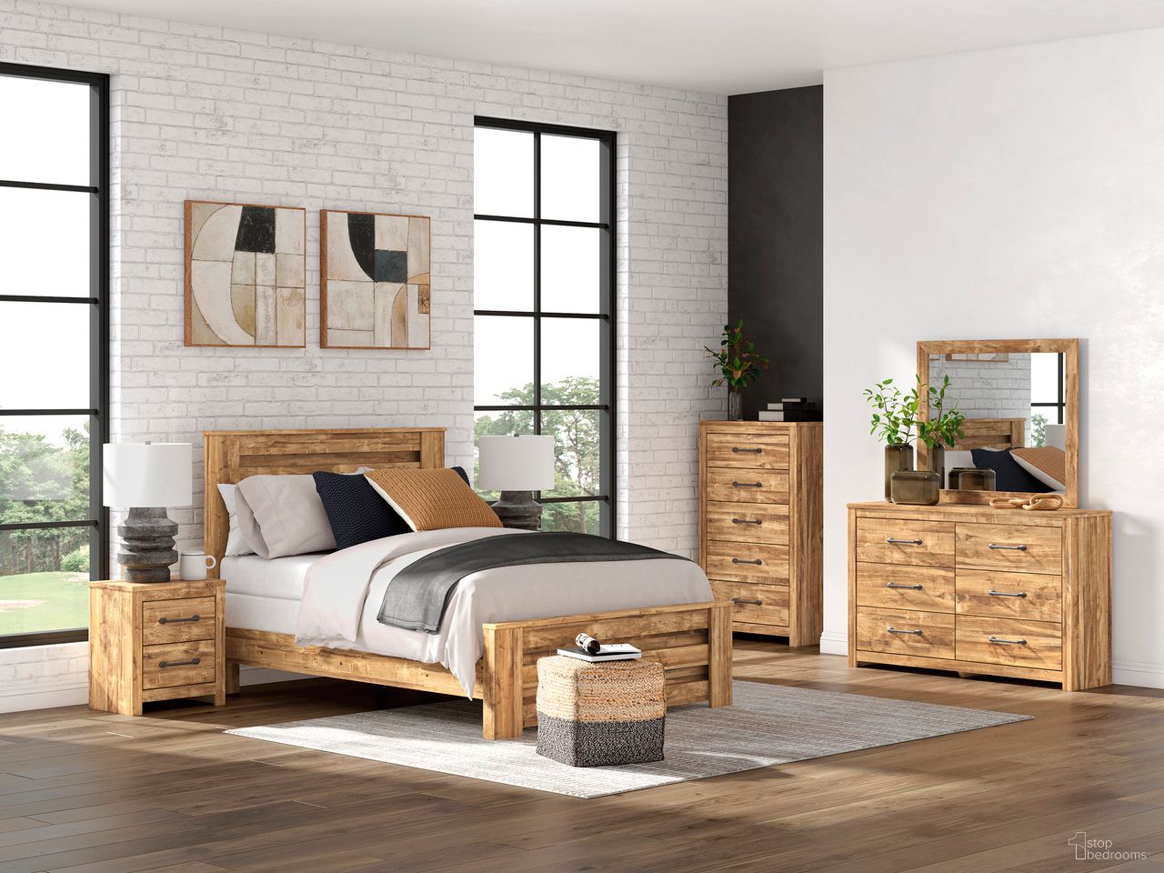 The appearance of Hastiport Crossbuck Panel Bedroom Set In Brown designed by Signature Design by Ashley in the transitional interior design. This brown piece of furniture was selected by 1StopBedrooms from Hastiport Collection to add a touch of cosiness and style into your home. Sku: NCB1580-54;NCB1580-57;NCB1580-96;NCB1580-92. Material: Wood. Bed Size: Queen.