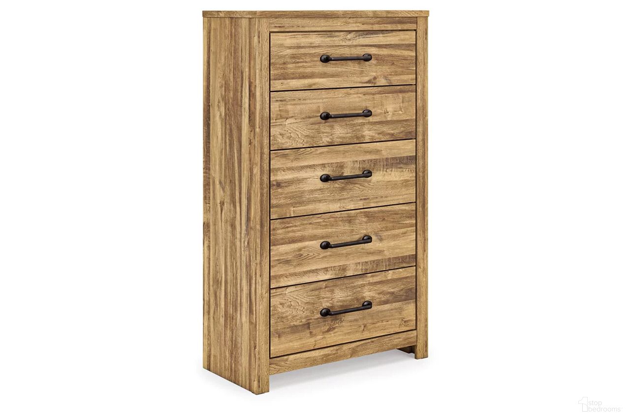 The appearance of Hastiport Chest of Drawers In Brown designed by Signature Design by Ashley in the transitional interior design. This brown piece of furniture was selected by 1StopBedrooms from Hastiport Collection to add a touch of cosiness and style into your home. Sku: NCB1580-46. Material: Wood.