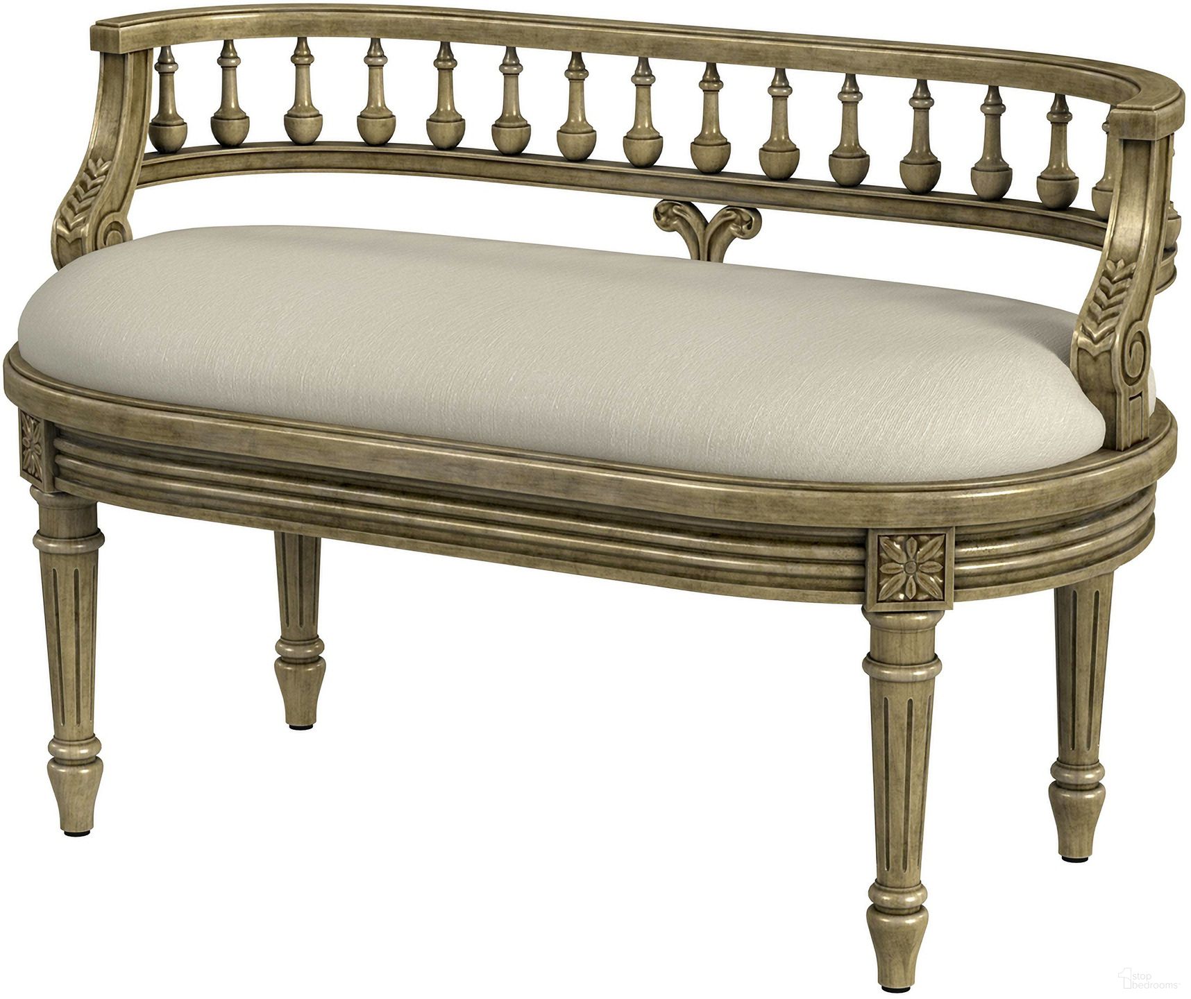 Hathaway 37 Inch Upholstered Bench In Beige