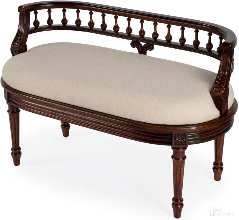 Hathaway 37 Inch Upholstered Bench In Dark Brown