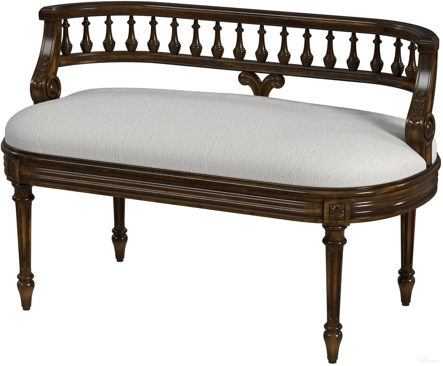Hathaway 37 Inch Upholstered Bench In Medium Brown