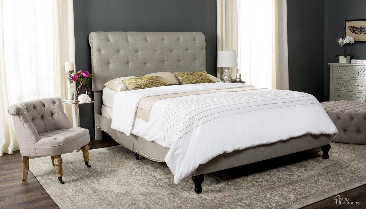 Hathaway Light Gray Youth Upholstered Platform Bedroom Set