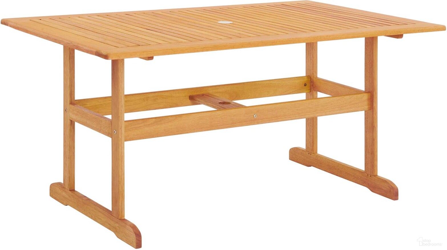 Hatteras 59 Inch Rectangle Outdoor Patio Eucalyptus Wood Dining Table