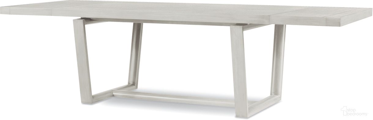 The appearance of Hatteras Dining Table In Peninsula designed by Century Furniture in the modern / contemporary interior design. This peninsula piece of furniture  was selected by 1StopBedrooms from Curate Collection to add a touch of cosiness and style into your home. Sku: CT4008-PN. Table Base Style: Trestle. Table Top Shape: Rectangular. Material: Mahogany. Size: 40" x 80".