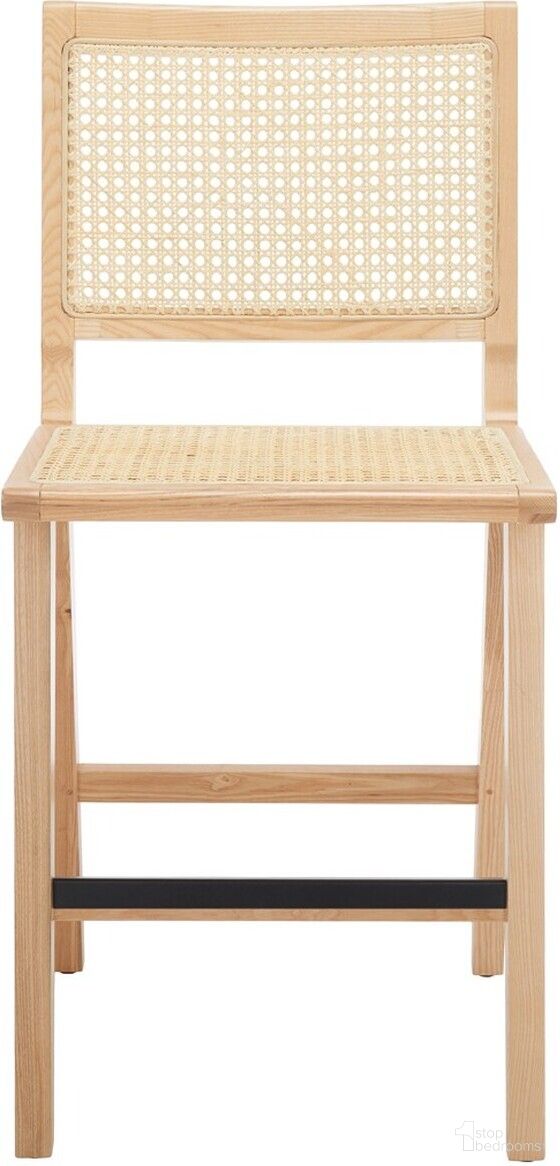 Hattie French Cane Counter Stool In Natural