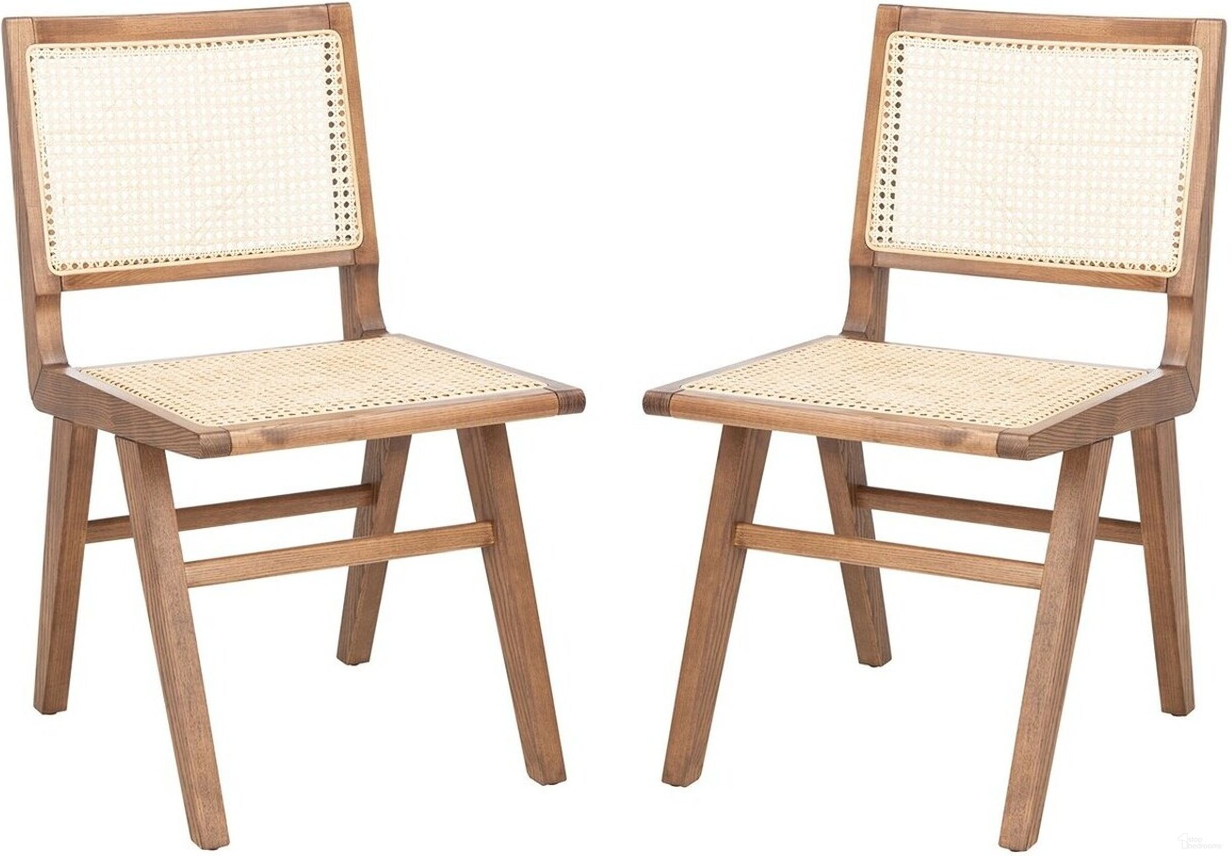 The appearance of Hattie French Cane Dining Chair Set of 2 In Walnut designed by Safavieh Couture in the modern / contemporary interior design. This walnut piece of furniture was selected by 1StopBedrooms from Hattie Collection to add a touch of cosiness and style into your home. Sku: SFV4101D-SET2. Material: Wood. Chair Type: Side Chair.