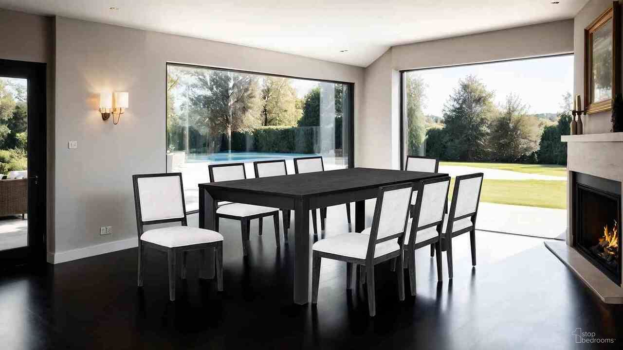 The appearance of Hatton Cross Rectangular Dining Table In Weathered Black designed by Furniture of America in the modern / contemporary interior design. This weathered black piece of furniture was selected by 1StopBedrooms from Hatton Cross Collection to add a touch of cosiness and style into your home. Sku: FM39011BK-T. Table Base Style: Legs. Table Top Shape: Rectangular. Material: Rubberwood. Size: 44" x 118".
