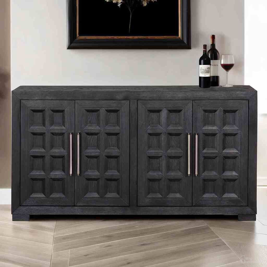 The appearance of Hatton Cross Server In Weathered Black designed by Furniture of America in the modern / contemporary interior design. This weathered black piece of furniture was selected by 1StopBedrooms from Hatton Cross Collection to add a touch of cosiness and style into your home. Sku: FM39011BK-SV. Material: Rubberwood.
