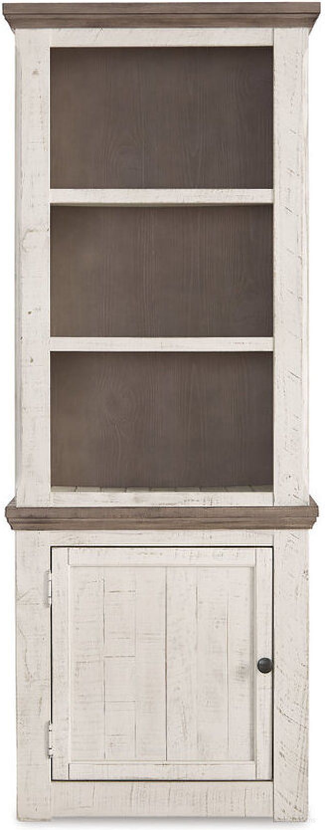 The appearance of Havalance Two-tone Left Pier Cabinet designed by Signature Design by Ashley in the transitional interior design. This two-tone piece of furniture  was selected by 1StopBedrooms from Havalance Collection to add a touch of cosiness and style into your home. Sku: W814-33. Material: Wood.