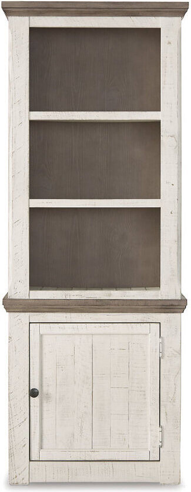 The appearance of Havalance Two-tone Right Pier Cabinet designed by Signature Design by Ashley in the transitional interior design. This two-tone piece of furniture  was selected by 1StopBedrooms from Havalance Collection to add a touch of cosiness and style into your home. Sku: W814-34. Material: Wood.