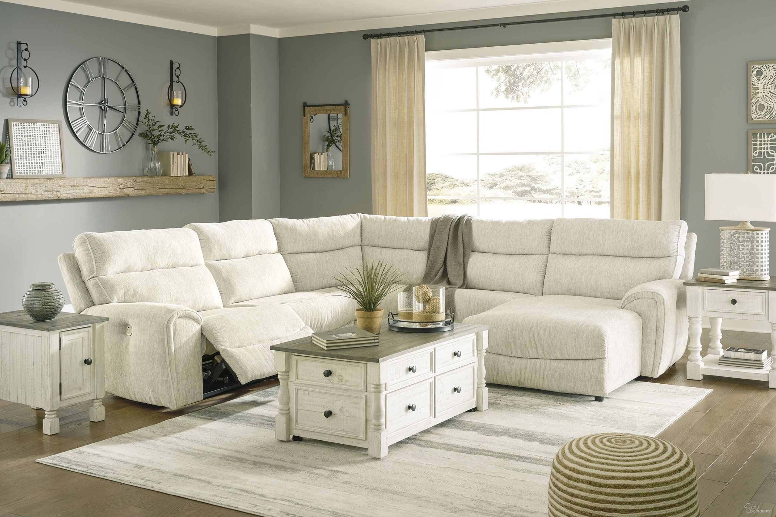 The appearance of Havalance White And Grey Lift Top Occasional Table Set designed by Signature Design by Ashley in the transitional interior design. This white/gray piece of furniture was selected by 1StopBedrooms from Havalance Collection to add a touch of cosiness and style into your home. Sku: T994-20;T994-7. Material: Wood.