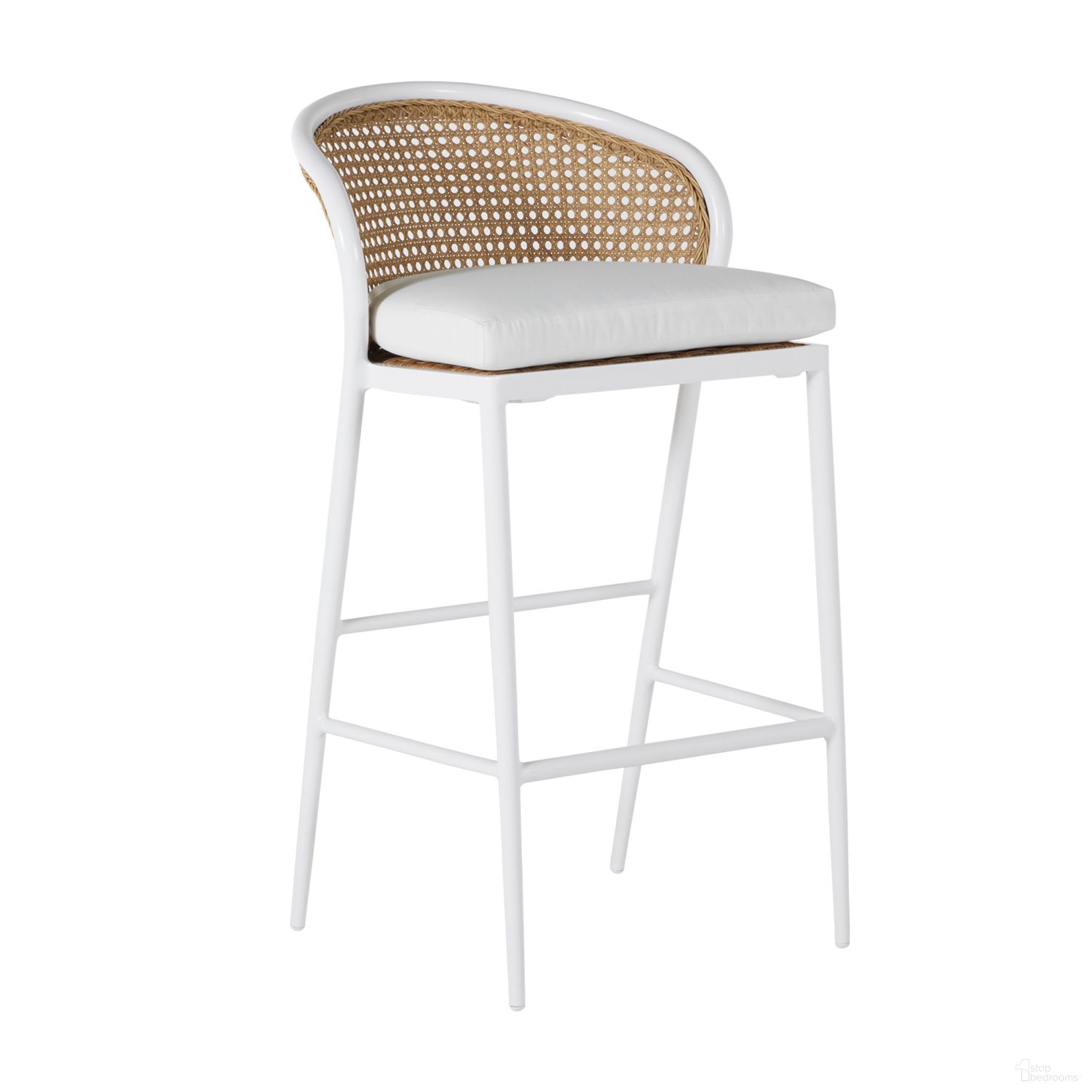 The appearance of Havana 24 Inch Counter Stool In Cabana Stripe Fossil designed by Summer Classics in the modern / contemporary interior design. This cabana stripe fossil piece of furniture  was selected by 1StopBedrooms from Havana Collection to add a touch of cosiness and style into your home. Sku: 3508102+C947439N. Material: Wicker.