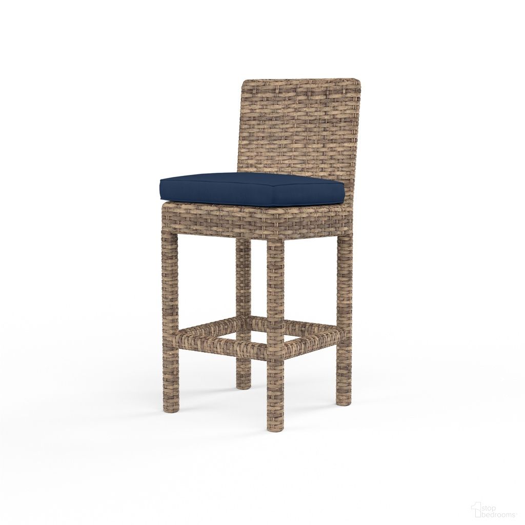 The appearance of Havana Barstool in Spectrum Indigo designed by Sunset West in the transitional interior design. This spectrum indigo piece of furniture was selected by 1StopBedrooms from Havana Collection to add a touch of cosiness and style into your home. Sku: SW1701-7B-48080. Material: Resin Wicker.