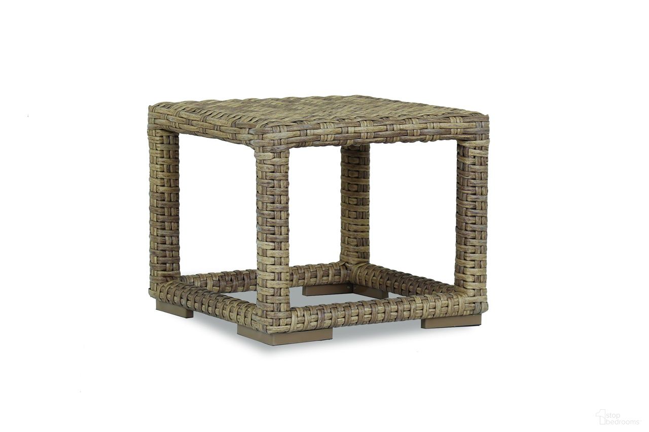 The appearance of Havana End Table in Resin Tobacco designed by Sunset West in the transitional interior design. This resin tobacco piece of furniture  was selected by 1StopBedrooms from Havana Collection to add a touch of cosiness and style into your home. Sku: SW1701-ET. Material: Resin Wicker.