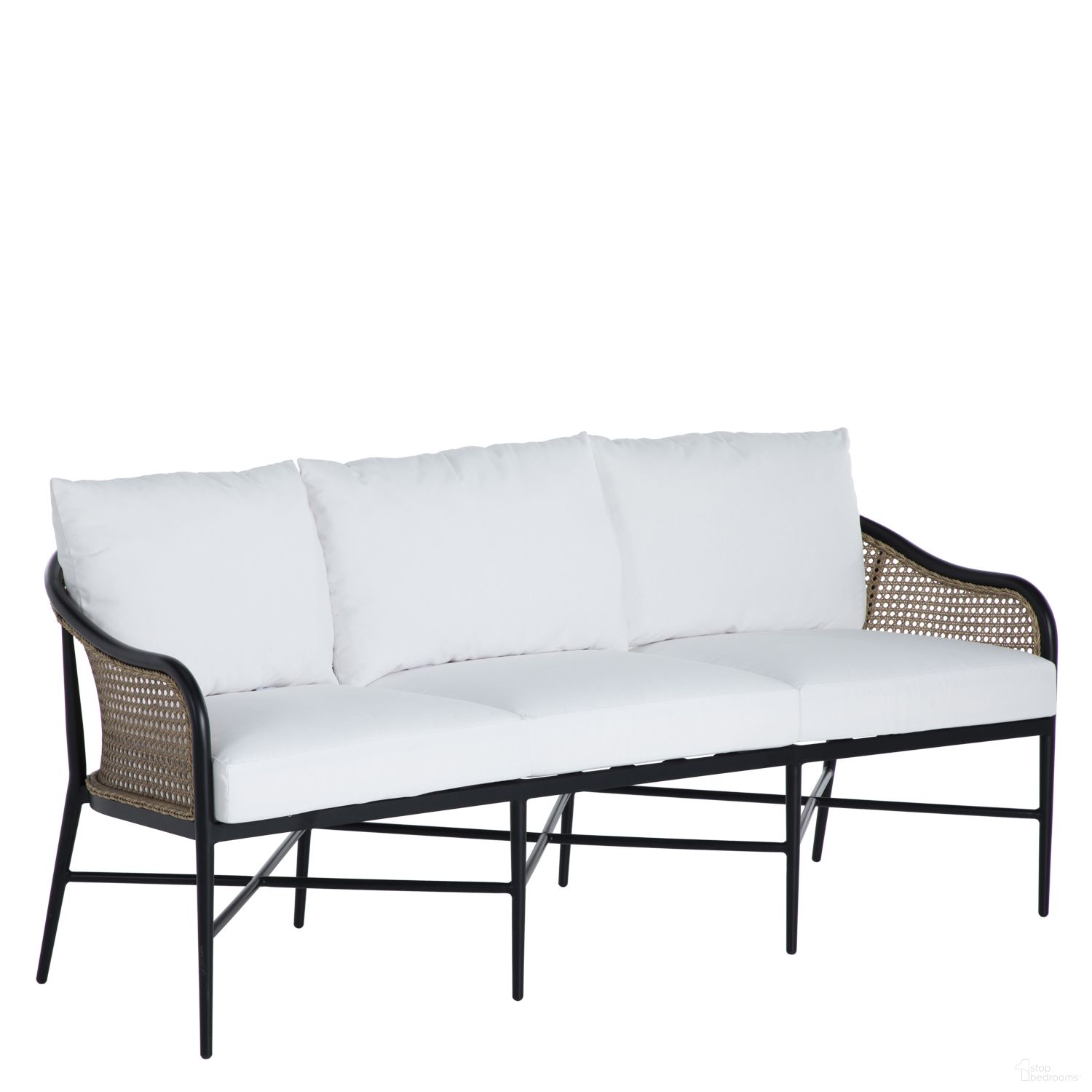 The appearance of Havana Euro Sofa In Linen Snow designed by Summer Classics in the modern / contemporary interior design. This linen snow piece of furniture  was selected by 1StopBedrooms from Havana Collection to add a touch of cosiness and style into your home. Sku: 130684+C260P6457N. Material: Wicker.
