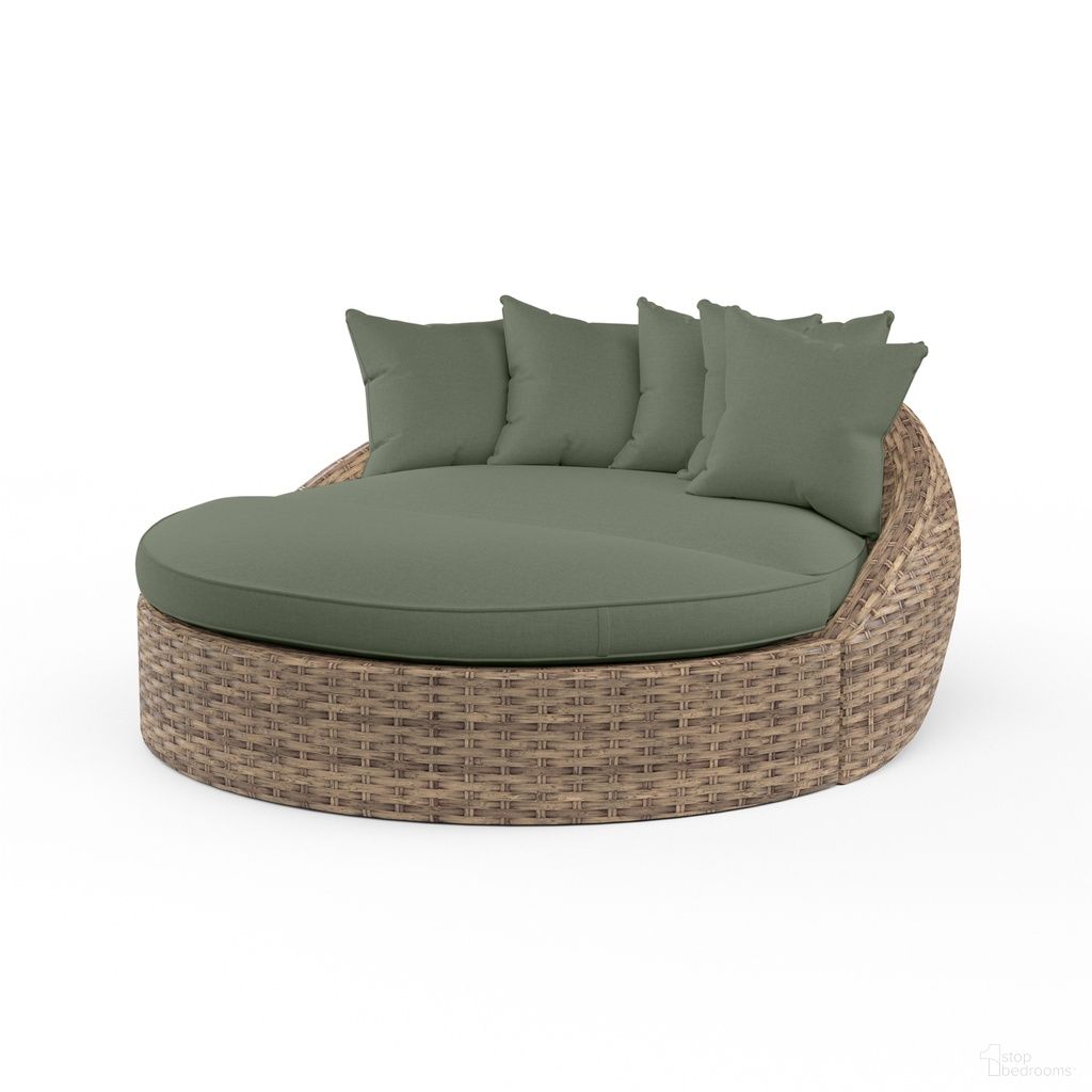 The appearance of Havana Round Daybed in Cast Sage designed by Sunset West in the transitional interior design. This cast sage piece of furniture was selected by 1StopBedrooms from Havana Collection to add a touch of cosiness and style into your home. Sku: SW1701-99-OTT-48092. Material: Resin Wicker.
