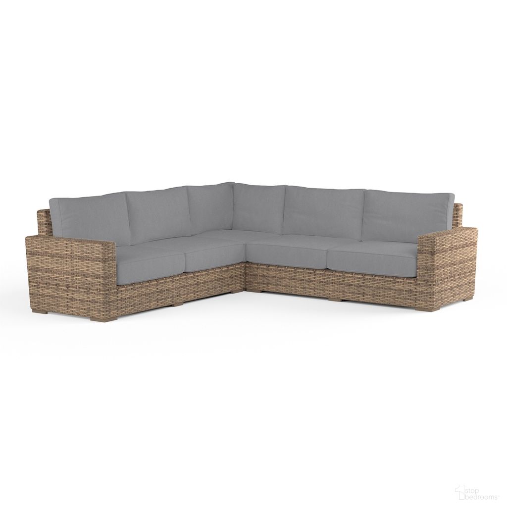 The appearance of Havana Sectional in Canvas Granite designed by Sunset West in the transitional interior design. This canvas granite piece of furniture was selected by 1StopBedrooms from Havana Collection to add a touch of cosiness and style into your home. Sku: SW1701-SEC-5402. Material: Resin Wicker.