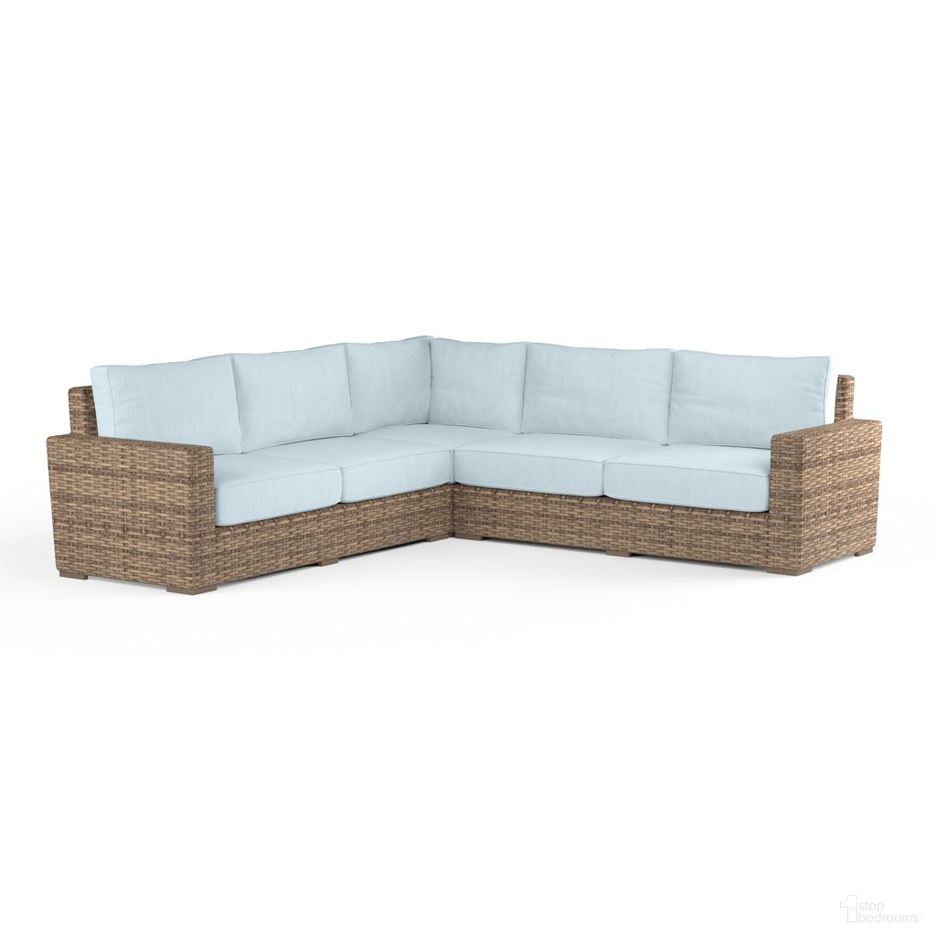 The appearance of Havana Sectional in Canvas Skyline designed by Sunset West in the transitional interior design. This canvas skyline piece of furniture was selected by 1StopBedrooms from Havana Collection to add a touch of cosiness and style into your home. Sku: SW1701-SEC-14091. Material: Resin Wicker.