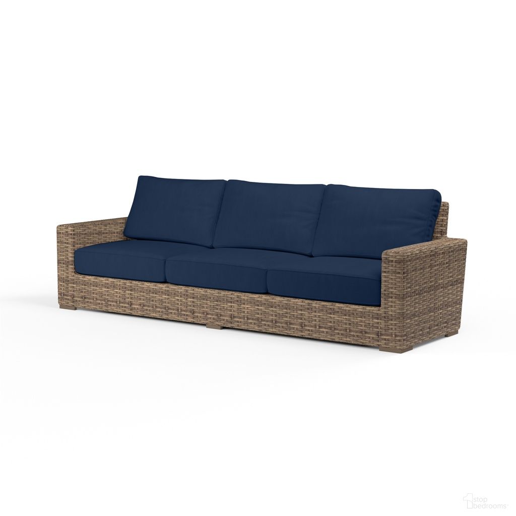 The appearance of Havana Sofa in Spectrum Indigo designed by Sunset West in the transitional interior design. This spectrum indigo piece of furniture was selected by 1StopBedrooms from Havana Collection to add a touch of cosiness and style into your home. Sku: SW1701-23-48080. Material: Resin Wicker.