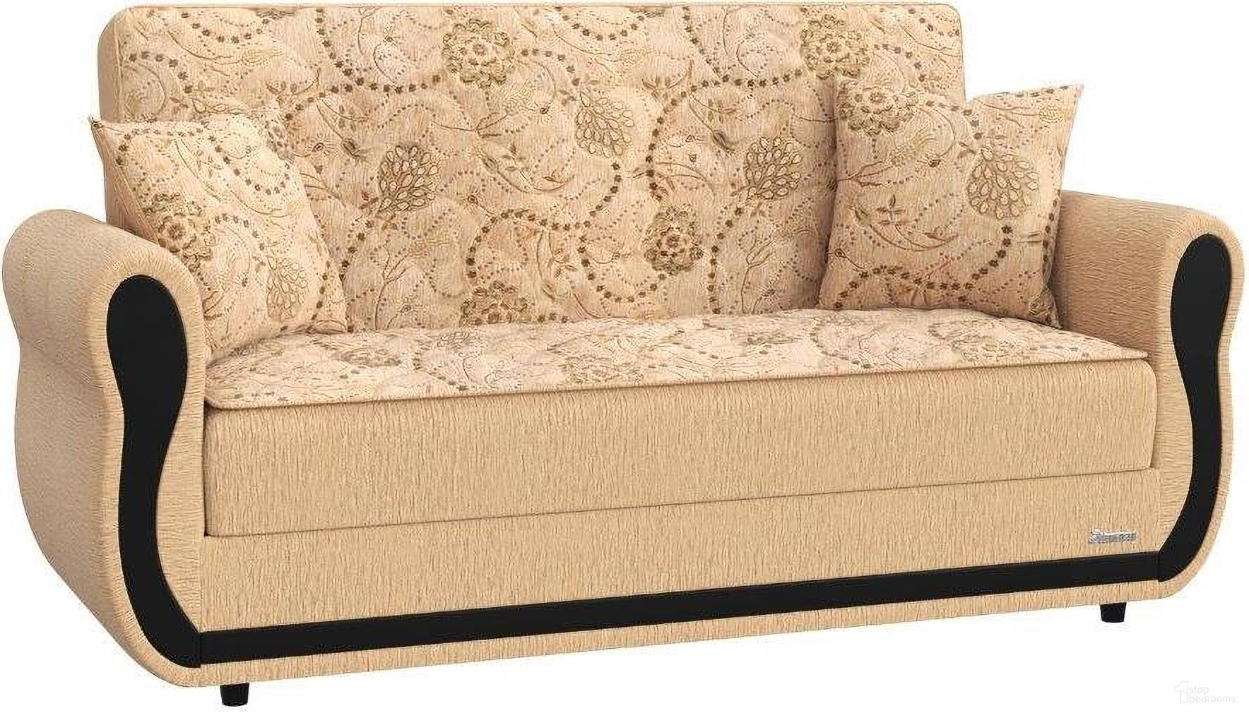The appearance of Havana Upholstered Convertible Loveseat with Storage In Beige designed by Casamode in the modern / contemporary interior design. This beige piece of furniture was selected by 1StopBedrooms from Havana Collection to add a touch of cosiness and style into your home. Sku: HVN-BE-LS. Material: Chenille.