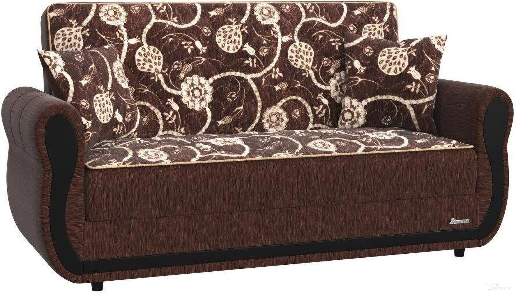 The appearance of Havana Upholstered Convertible Loveseat with Storage In Brown designed by Casamode in the modern / contemporary interior design. This brown piece of furniture  was selected by 1StopBedrooms from Havana Collection to add a touch of cosiness and style into your home. Sku: HVN-BN-LS. Material: Chenille.