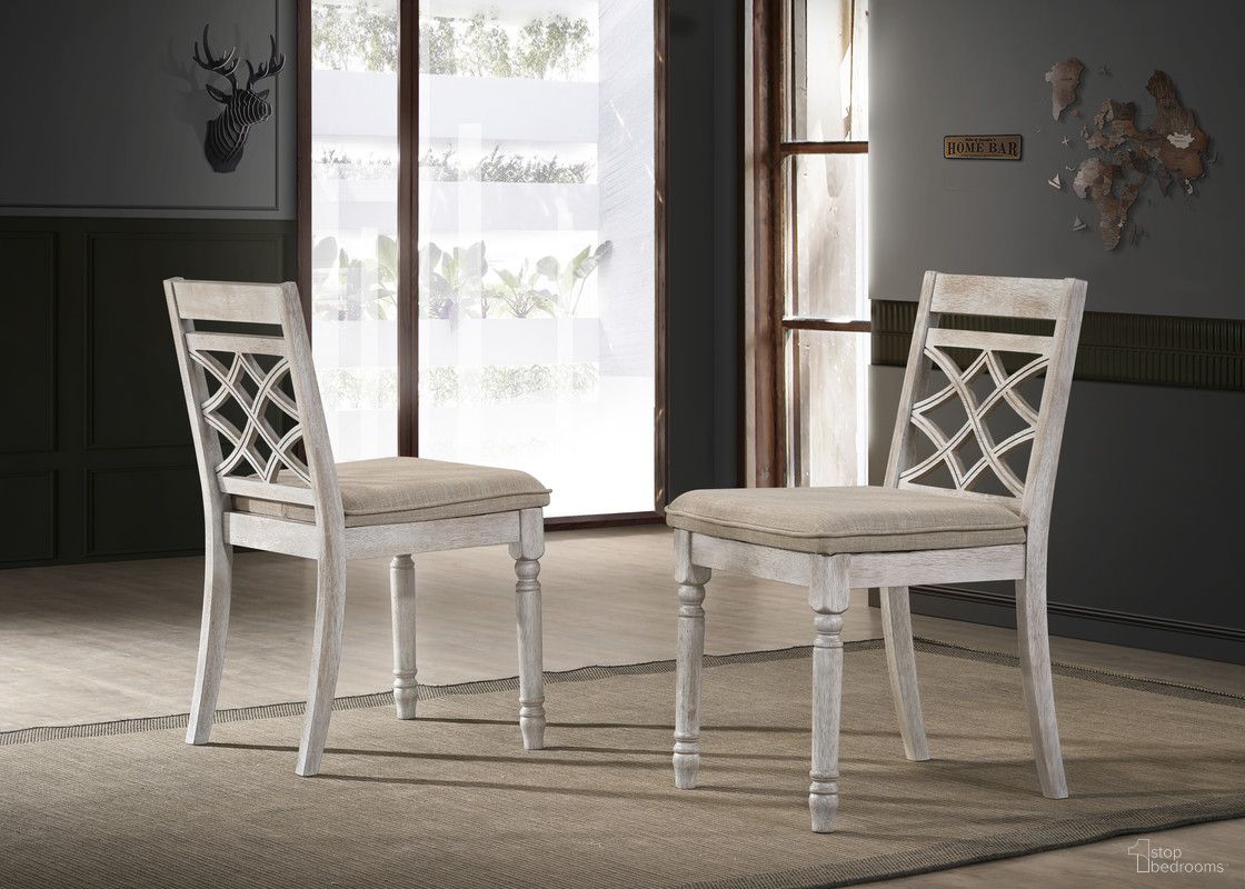 The appearance of Havanna 19 Inch Fabric Chair with Cushion Set of 2 In Off White designed by Lilola Home in the modern / contemporary interior design. This off white piece of furniture was selected by 1StopBedrooms from Havanna Collection to add a touch of cosiness and style into your home. Sku: 30001-C. Material: Solid Wood. Chair Type: Side Chair.