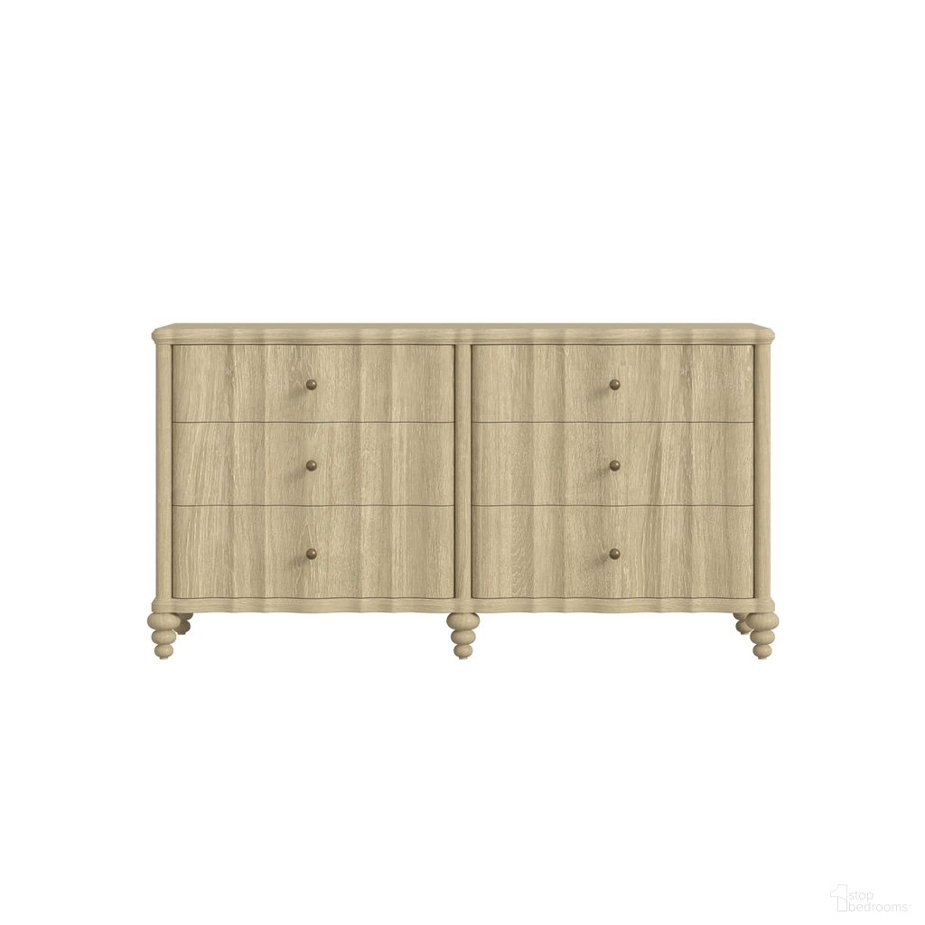 The appearance of Haven Dresser In Blonde Oak designed by A.R.T. in the transitional interior design. This blonde oak piece of furniture was selected by 1StopBedrooms from Haven Collection to add a touch of cosiness and style into your home. Sku: 339130-2325. Material: Wood.